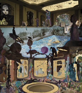 陈彧君,《局外人》,2022,水彩纸上综合材料,302×266 cm 陈彧君,《局外人》,2022,水彩纸上综合材料,302×266 cm