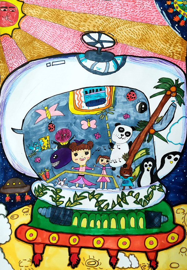 走进《少儿画苑》儿童画，一起遨游外太空！