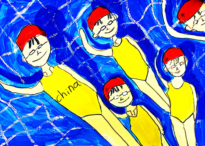 创意儿童画赏析——快乐游泳，清凉一夏！