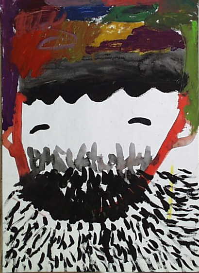 爸爸的胡子—《少儿画苑》国际少儿书画大赛作品赏析