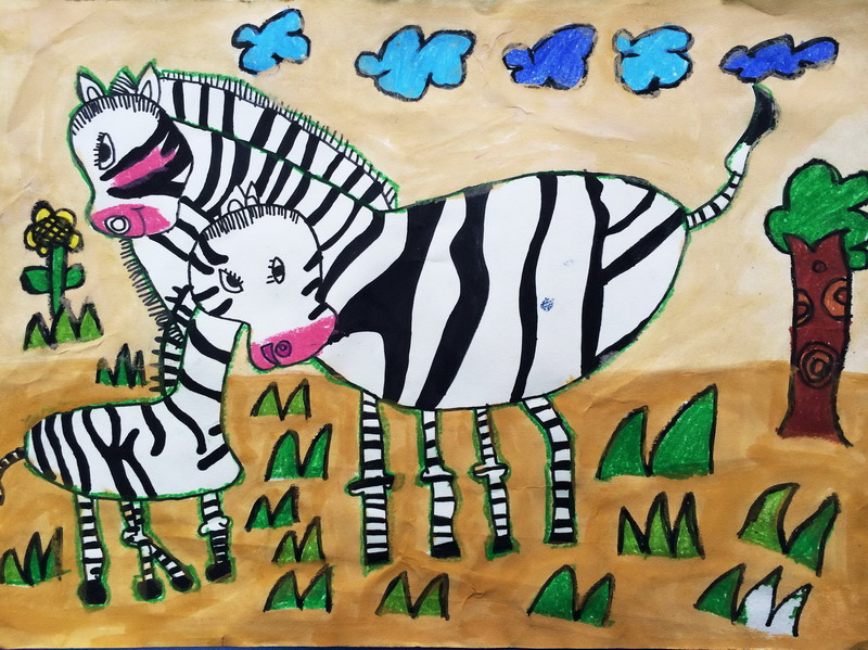 斑马—《少儿画苑》国际少儿书画大赛作品赏析