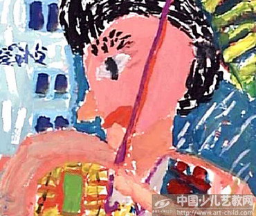我在雨中-《少儿画苑》国际少儿书画赏析