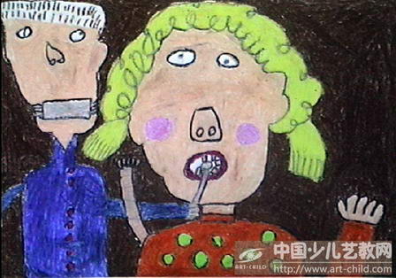 看牙齿—《少儿画苑》国际少儿书画大赛作品赏析