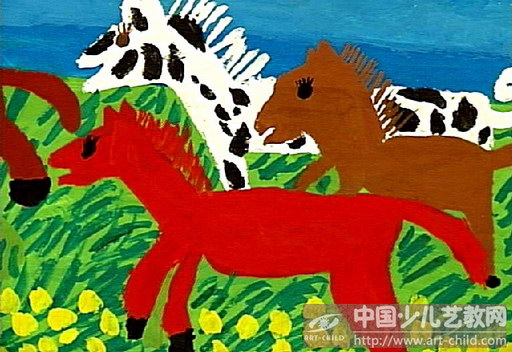 马-《少儿画苑》国际少儿书画大赛作品赏析