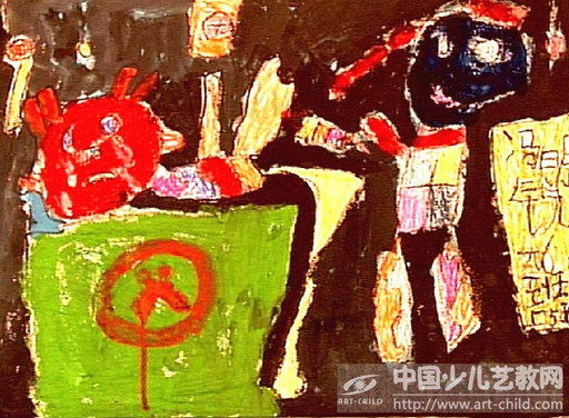 护士阿姨真可怕-《少儿画苑》国际少儿书画大赛作品赏析