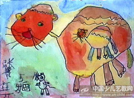 猫妈妈捉老鼠—《少儿画苑》国际少儿书画大赛作品赏析