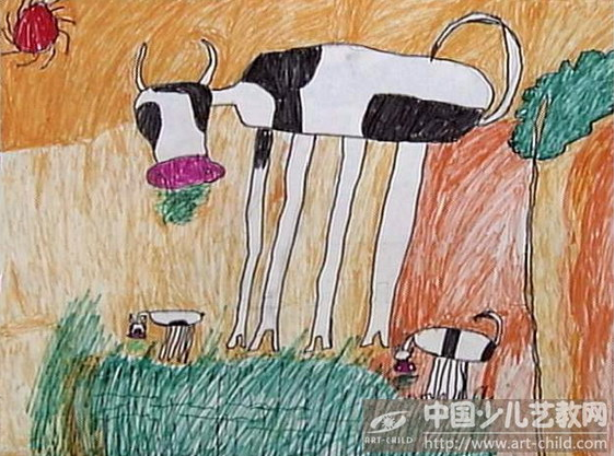 馋牛—《少儿画苑》国际少儿书画大赛作品赏析