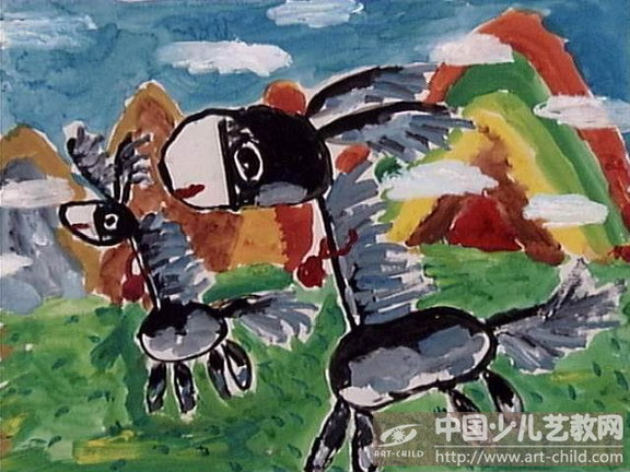 小毛驴—《少儿画苑》国际少儿书画大赛作品赏析