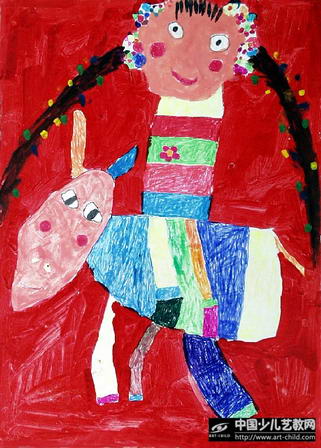 骑驴回娘家—《少儿画苑》国际少儿书画大赛作品赏析