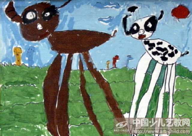 水牛和奶牛——《少儿画苑》国际少儿书画大赛