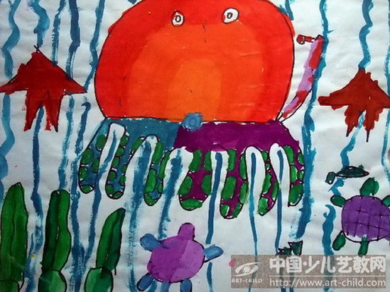 章鱼——《少儿画苑》国际少儿大赛作品赏析