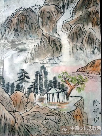 雁山风光——《少儿画苑》国际少儿书画大赛作品赏析