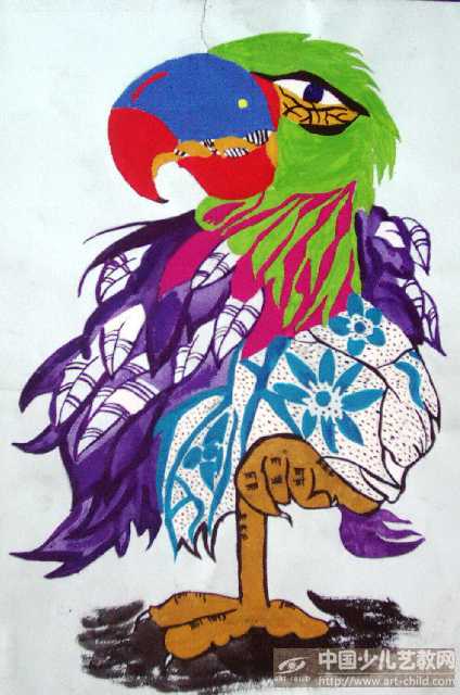 鹦鹉——《少儿画苑》国际少儿书画大赛