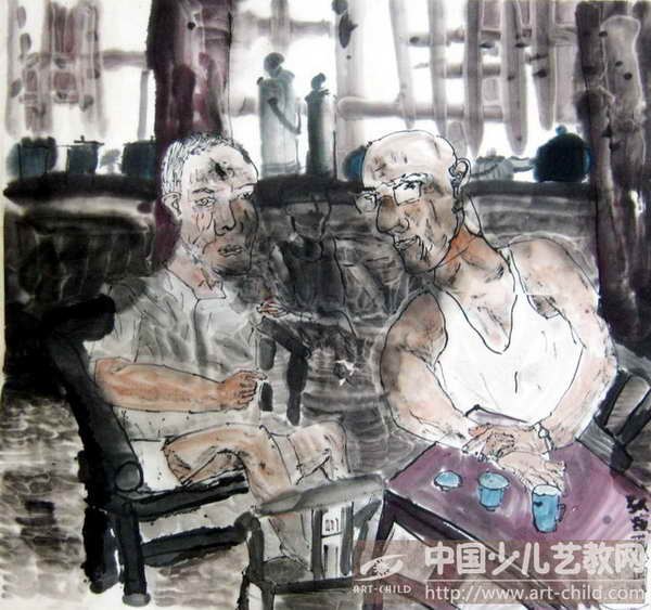 茶馆闲聊——《少儿画苑》国际少儿书画大赛作品赏析