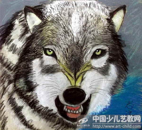 狼——《少儿画苑》国际少儿书画大赛作品赏析