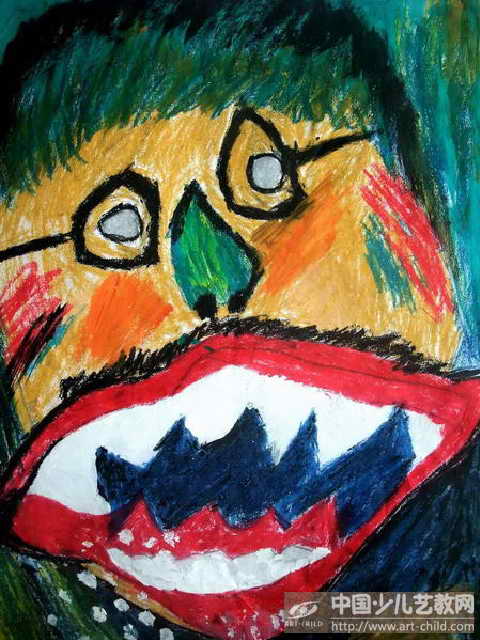 爸爸的牙痛了——《少儿画苑》国际少儿书画大赛作品赏析