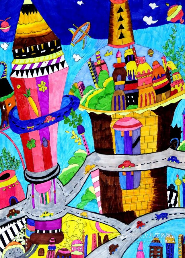 未来城市—《少儿画苑》国际少儿书画大赛作品赏析