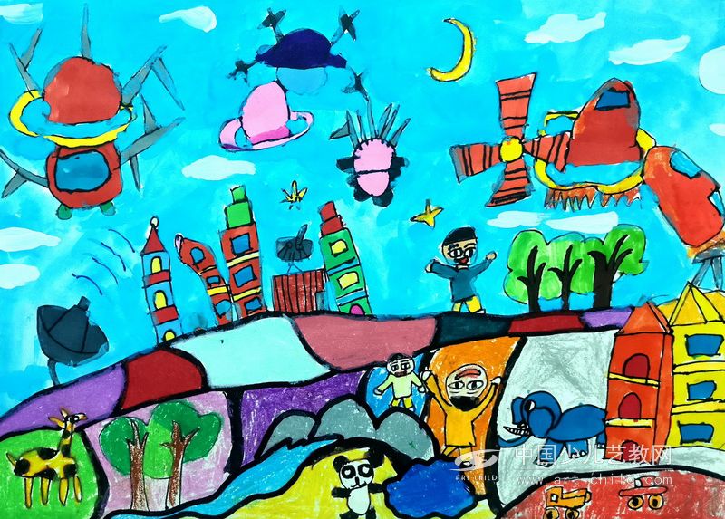 科技太空—《少儿画苑》国际少儿书画大赛作品赏析
