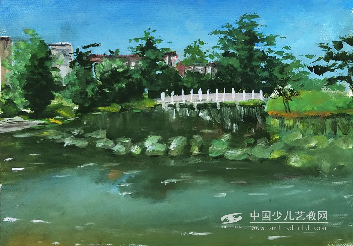 水粉风景—《少儿画苑》国际少儿书画大赛作品赏析