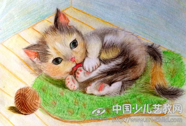 地毯上的猫——《少儿画苑》国际少儿书画大赛