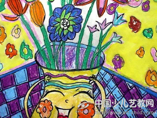 开心的花瓶——《少儿画苑》国际少儿书画大赛