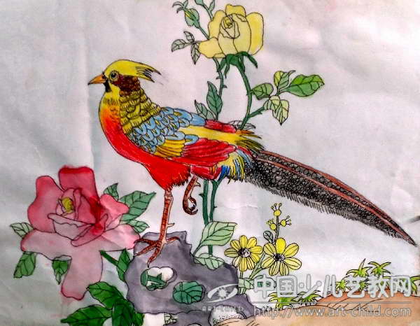 自然的精灵：红腹锦鸡——《少儿画苑》国际少儿书画大赛