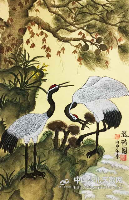 松间鹤语——《少儿画苑》国际少儿书画大赛作品赏析