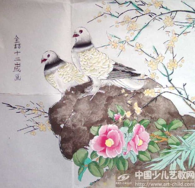 少儿美术比赛中的中国花鸟画赋色探索：技法、问题与魅力