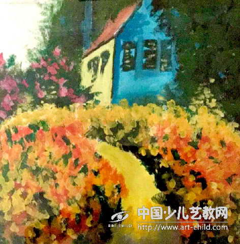 开满鲜花的小路 —《少儿画苑》国际少儿书画大赛作品赏析