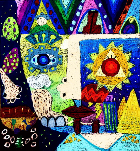 晋子为作品〈我的世界〉赏析——选自《少儿画苑》国际少儿书画大赛