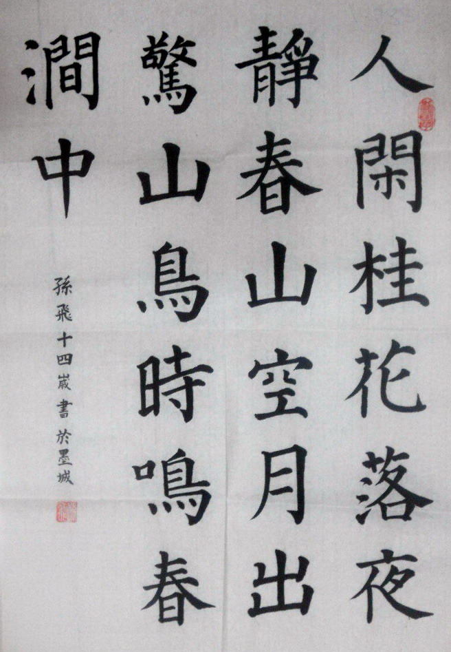 稚笔书古韵，童心承文化 —— 孙飞书法作品《古诗词》赏析