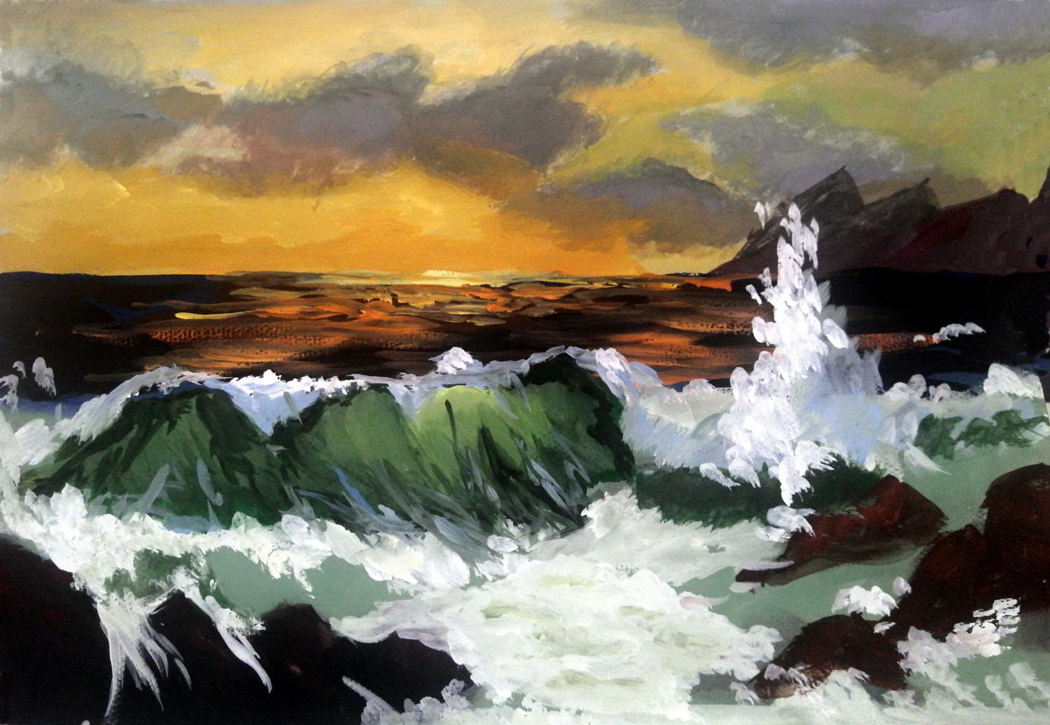 《海浪》—选自《少儿画苑》国际少儿书画大赛