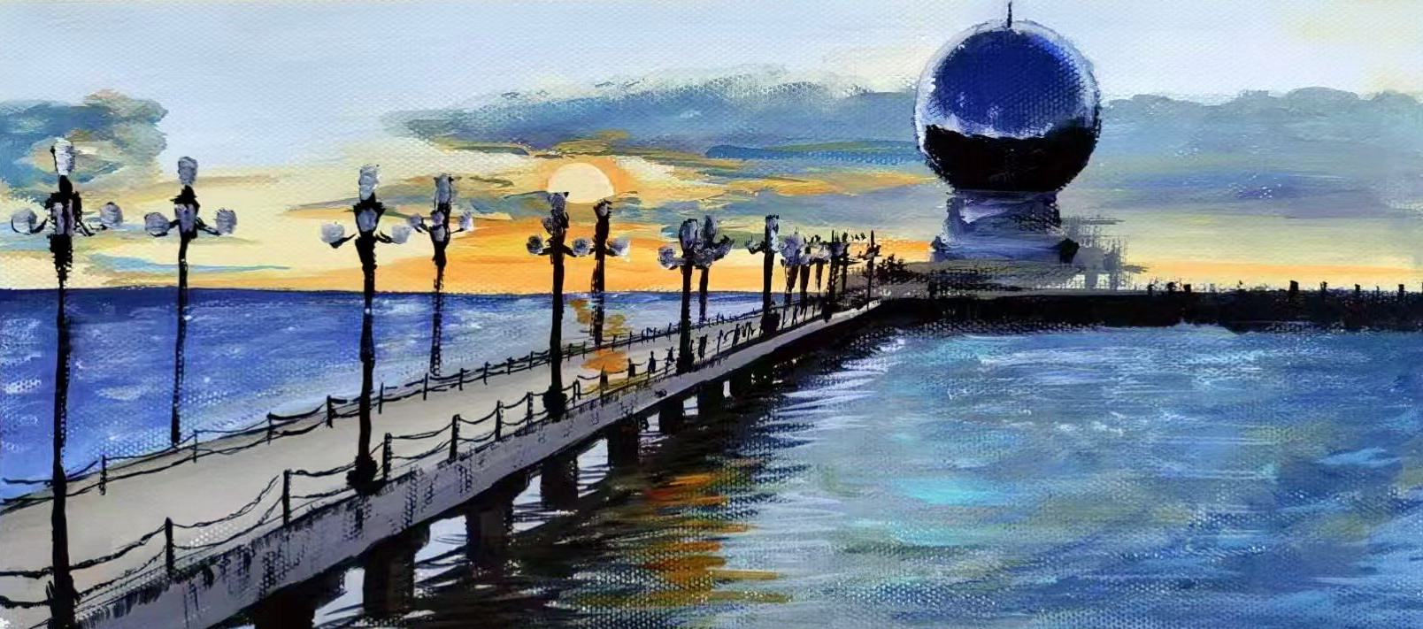 《海上日出》作品赏析——选自《少儿画苑》国际少儿书画大赛