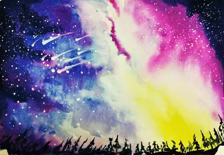 《最美丽的夜空》—选自《少儿画苑》国际少儿书画大赛