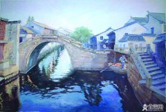 水粉风景画
