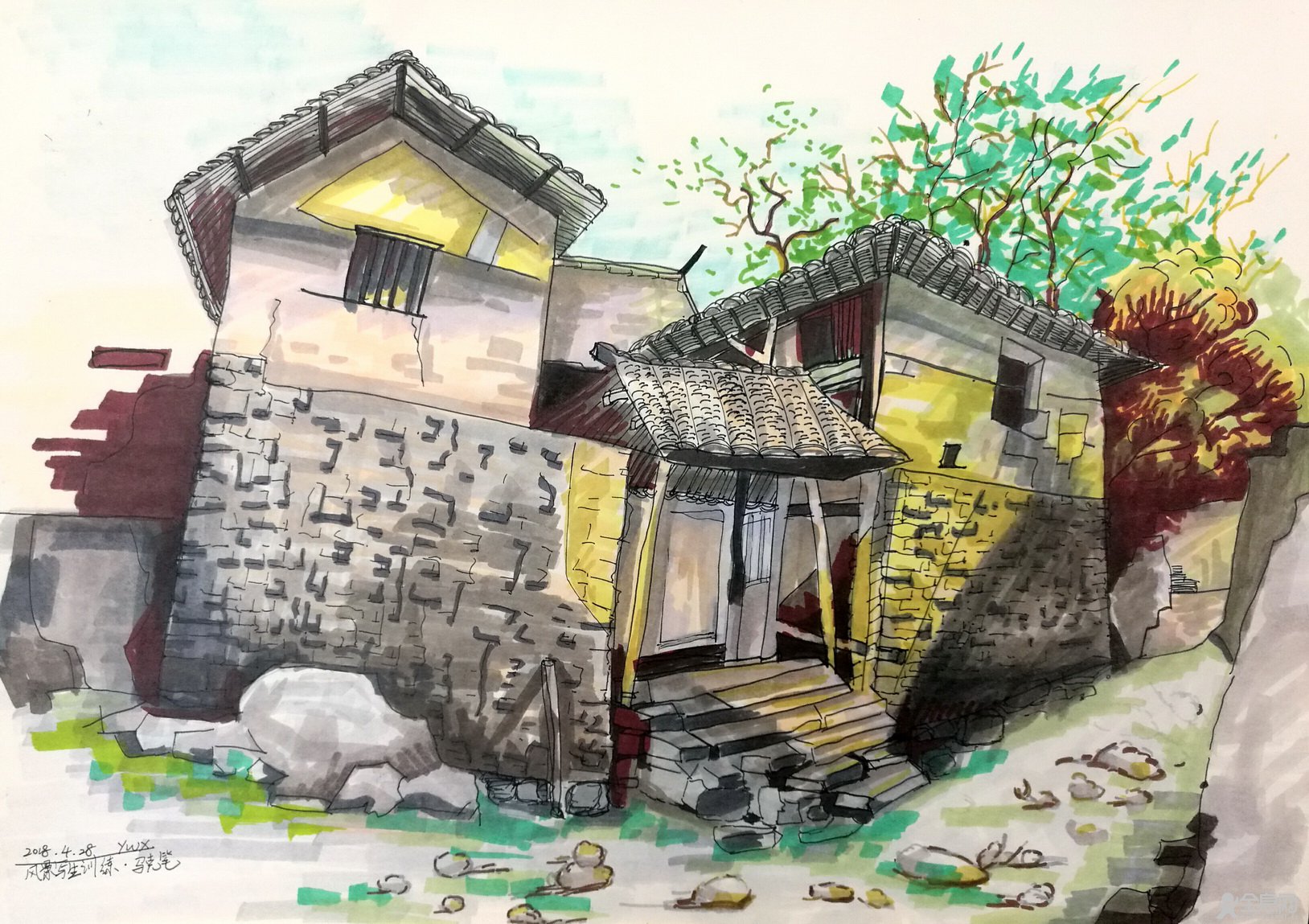  村庄——《少儿画苑》第27届国际少儿书画大赛精品