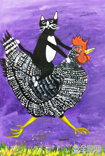 骑鸡找鱼——《少儿画苑》第27届国际少儿书画大赛精品