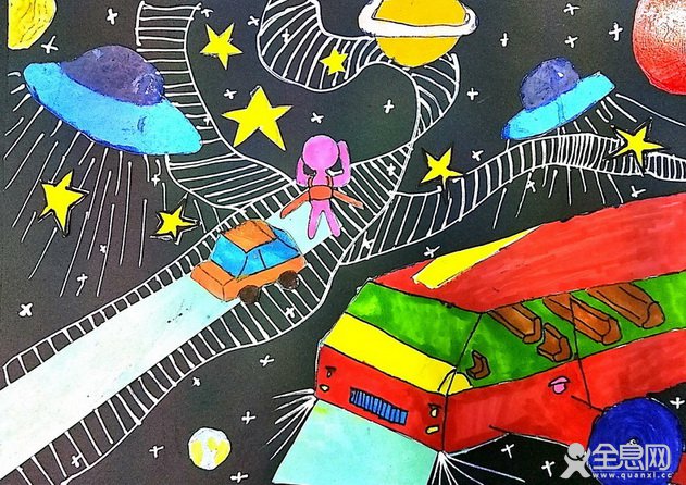 太空旅行——《少儿画苑》第27届国际少儿书画大赛精品