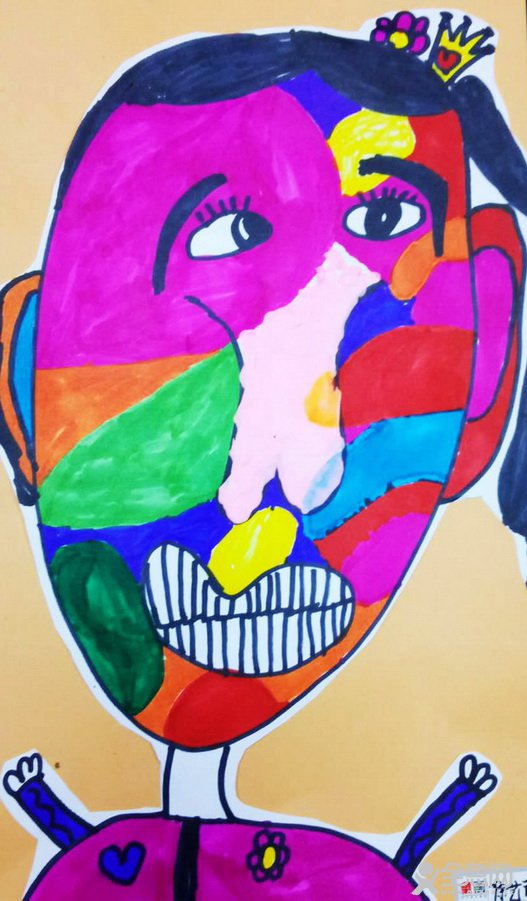 长脸人——《少儿画苑》第27届国际少儿书画大赛精品