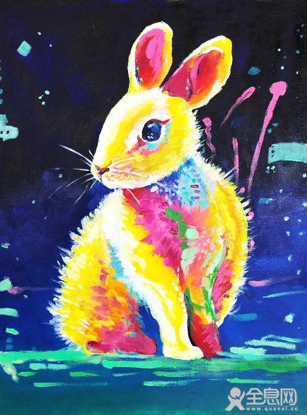 重彩野兔——《少儿画苑》第27届国际少儿书画大赛精品