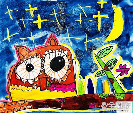  猫头鹰的故事——《少儿画苑》第27届国际少儿大赛精品