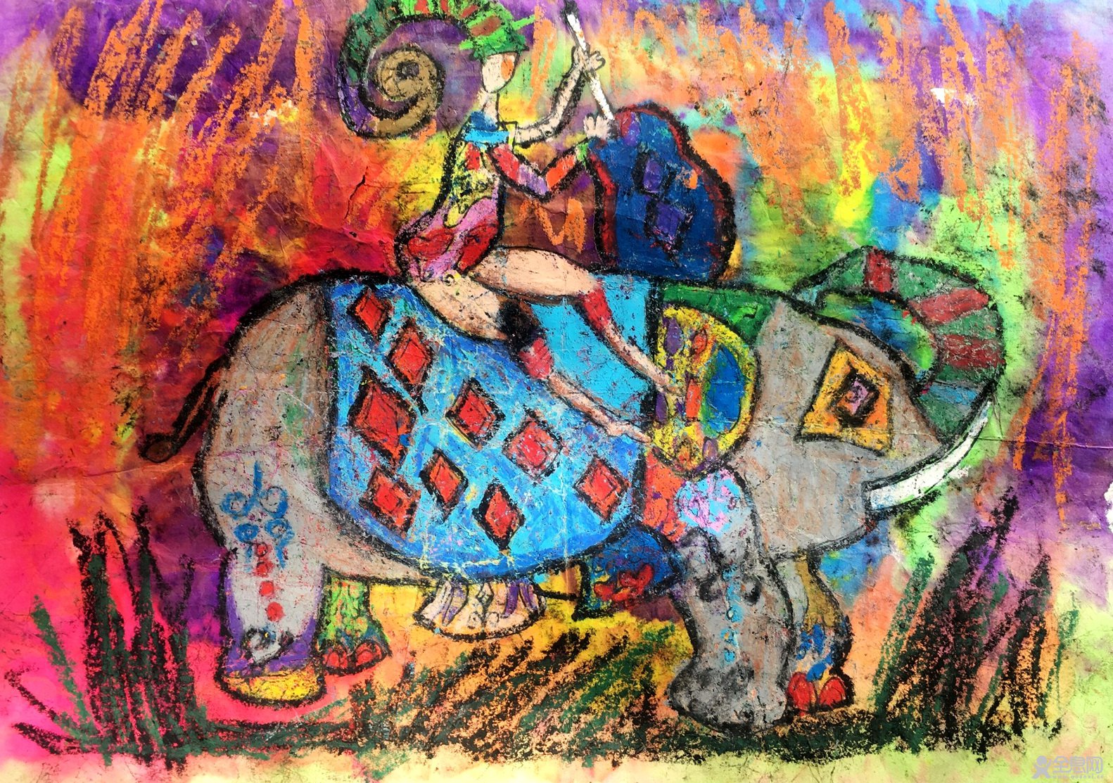 马戏团的大象——《少儿画苑》第27届国际少儿书画大赛精品