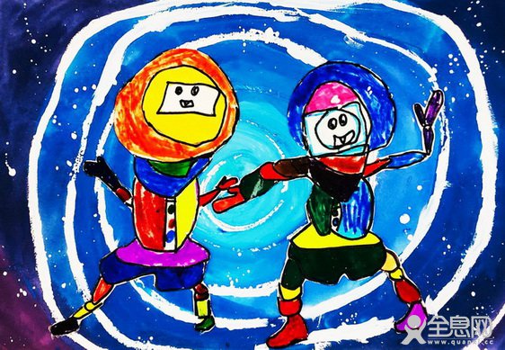 跳街舞的宇航员——《少儿画苑》第27届国际少儿书画大赛精品