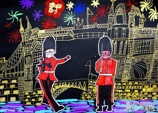 英国卫兵——《少儿画苑》第27届国际少儿书画大赛精品