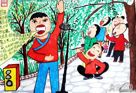 秦腔吼起来——《少儿画苑》第27届国际少儿书画大赛精品