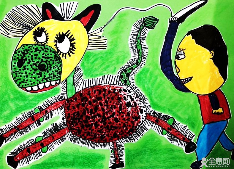 赶毛驴——《少儿画苑》第27届国际少儿书画大赛精品