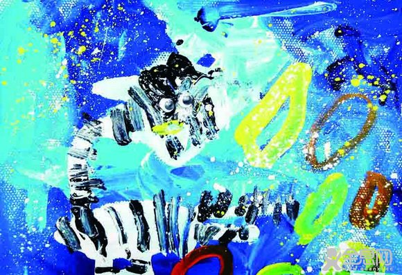吐泡泡的斑马——《少儿画苑》第28届国际少儿书画大赛精品