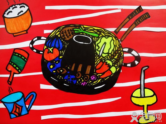 好吃的火锅——《少儿画苑》第29届国际少儿书画大赛精品