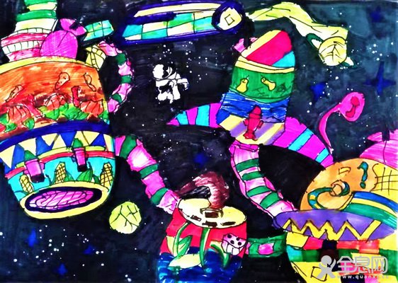 太空蔬菜——《少儿画苑》第29届国际少儿书画大赛精品