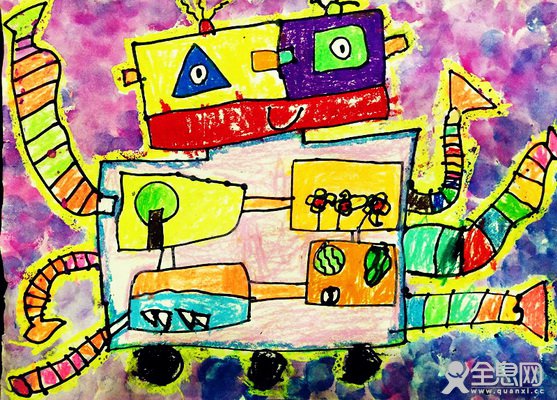 超能机器人——《少儿画苑》第29届国际少儿书画大赛精品